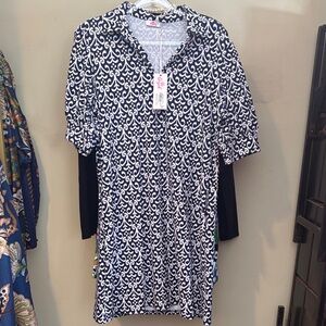 Aryeh Navy &White Patterned Dress XL new with tags!